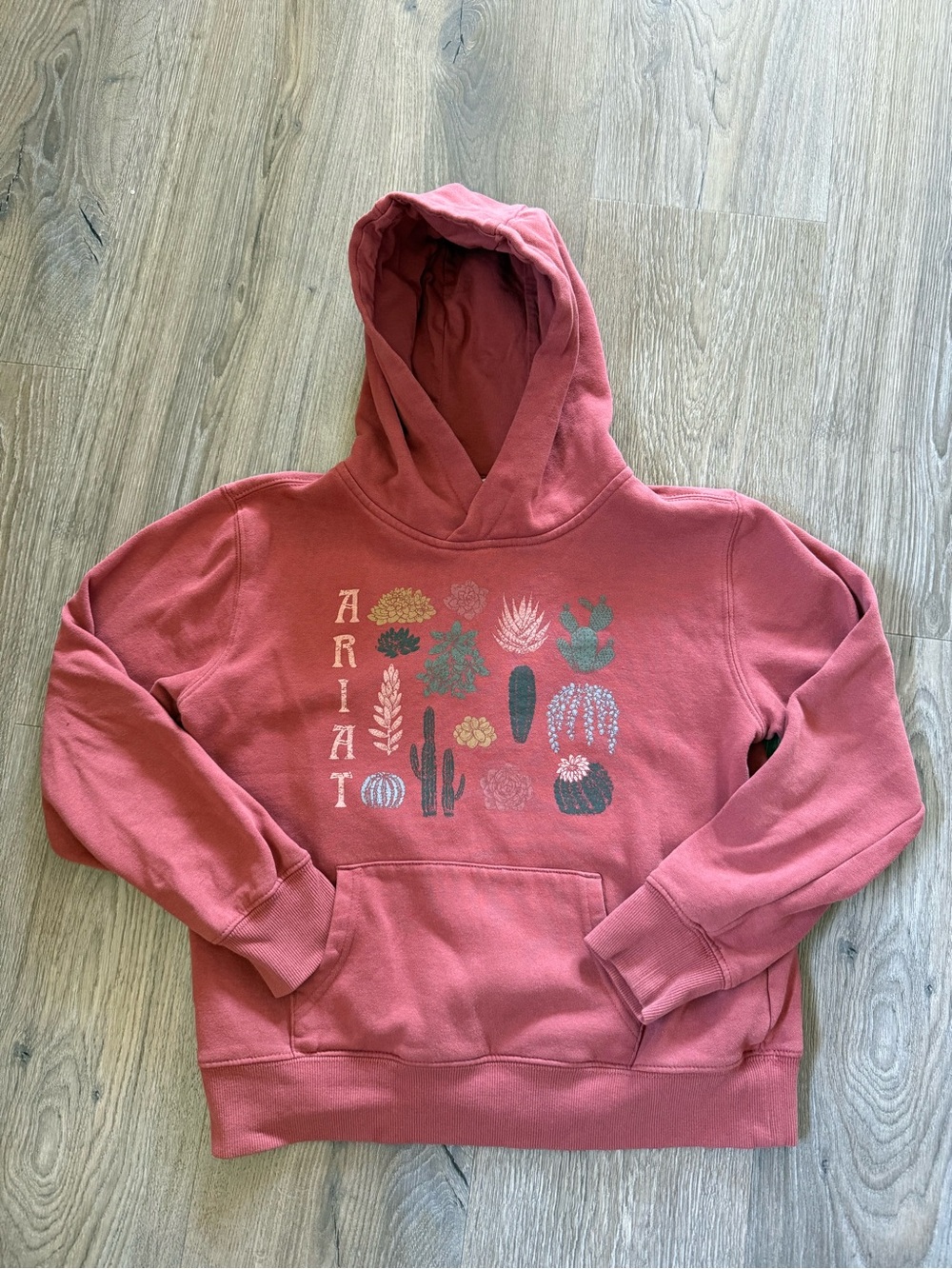 Ariat Women's Dusty Rose Pullover Hoodie with Cactus Motif